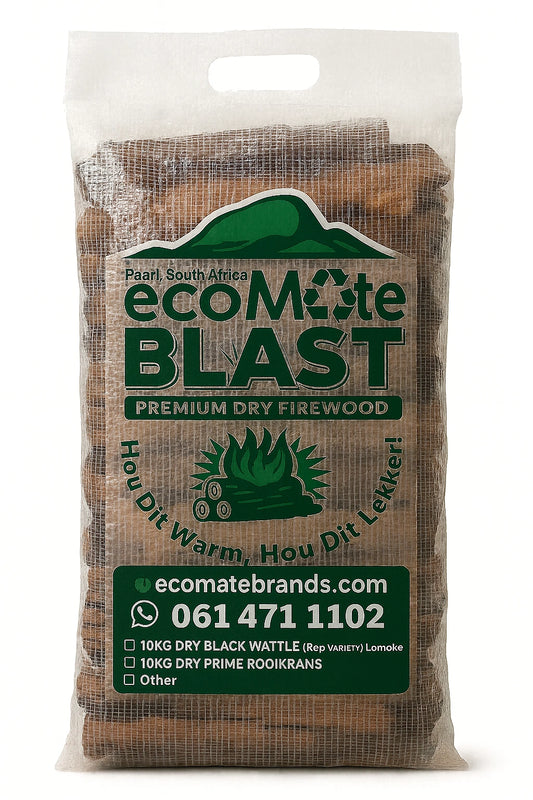 🔥 10x 10kg Rooikrans Firewood HQ Transparent Printed Woven Bag with Handle (100kg Total) – Western Cape Favourite (DRY GUARANTEED)