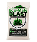 Bag of Eco-Mate Blast premium dry firewood with branding and contact information.